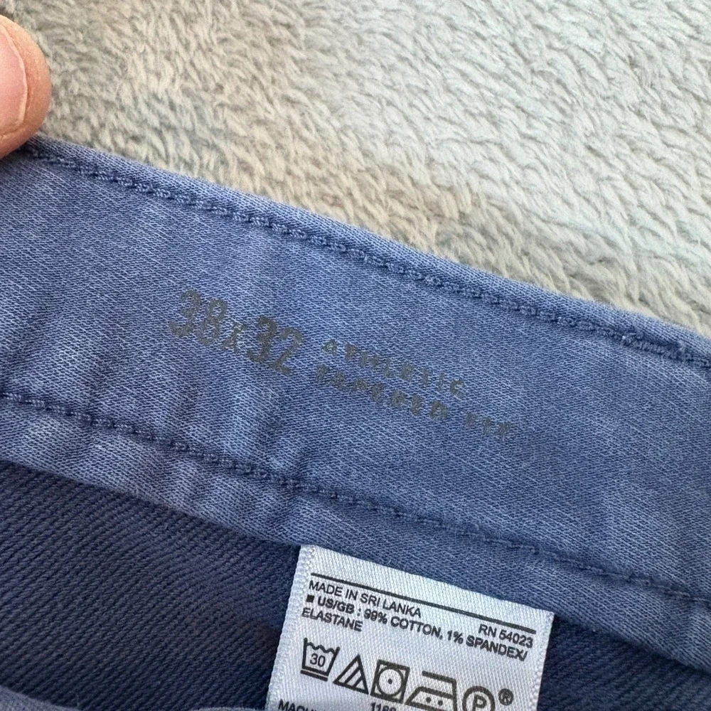 Banana Republic Pant Men 38x32 (Fits 38x31) Traveler Athletic Taper Blue Stretch
